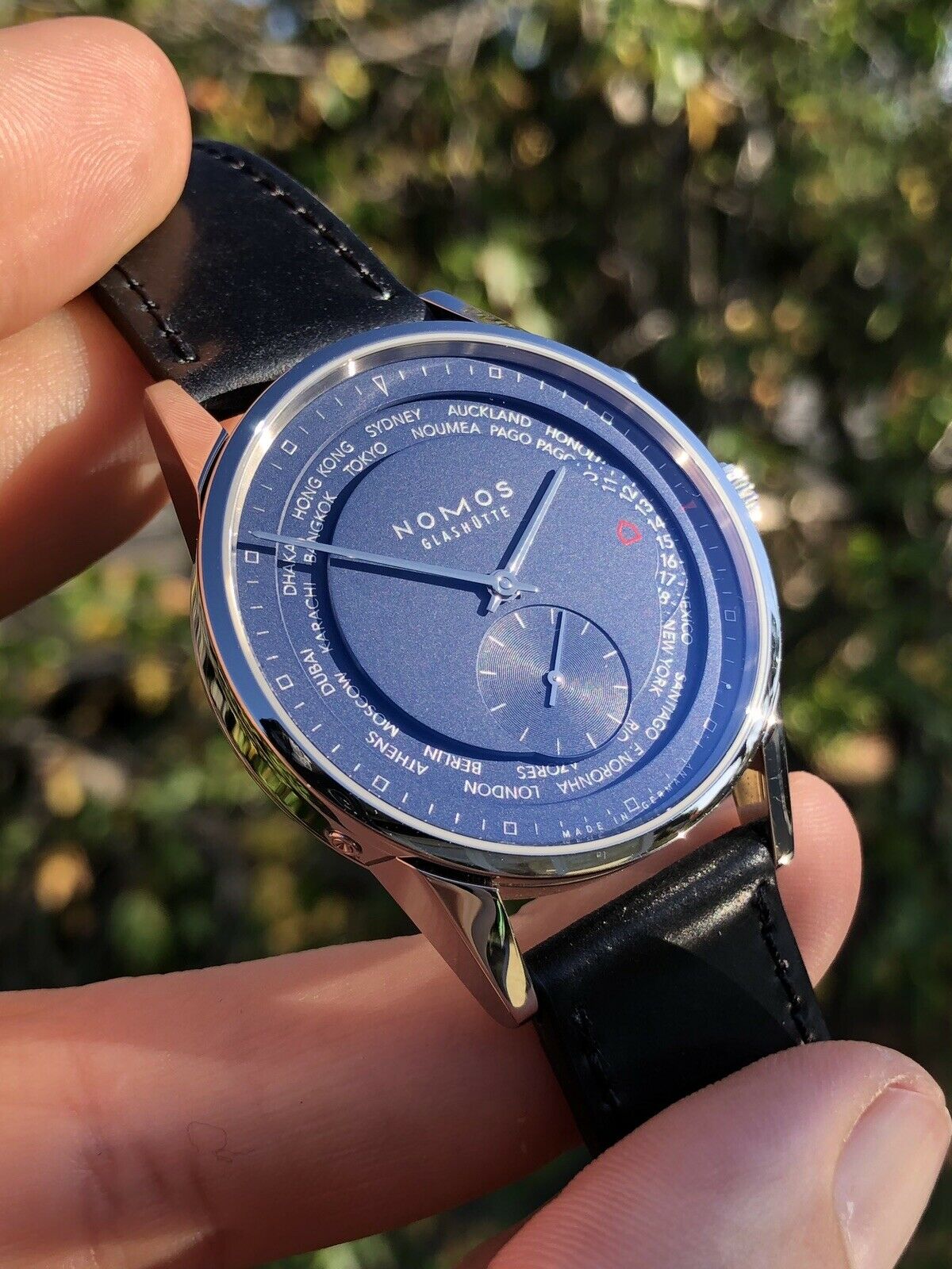 Nomos Zurich Weltzeit Nachtblau Worldtimer 807 2018 full set
