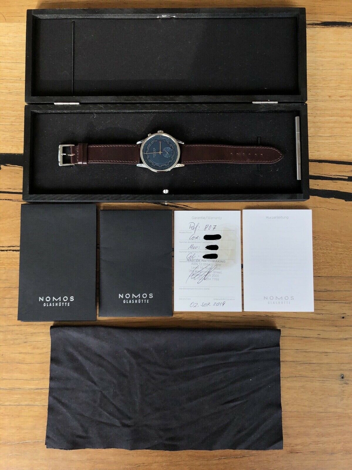 Nomos Zurich Weltzeit Nachtblau Worldtimer 807 - 2019
