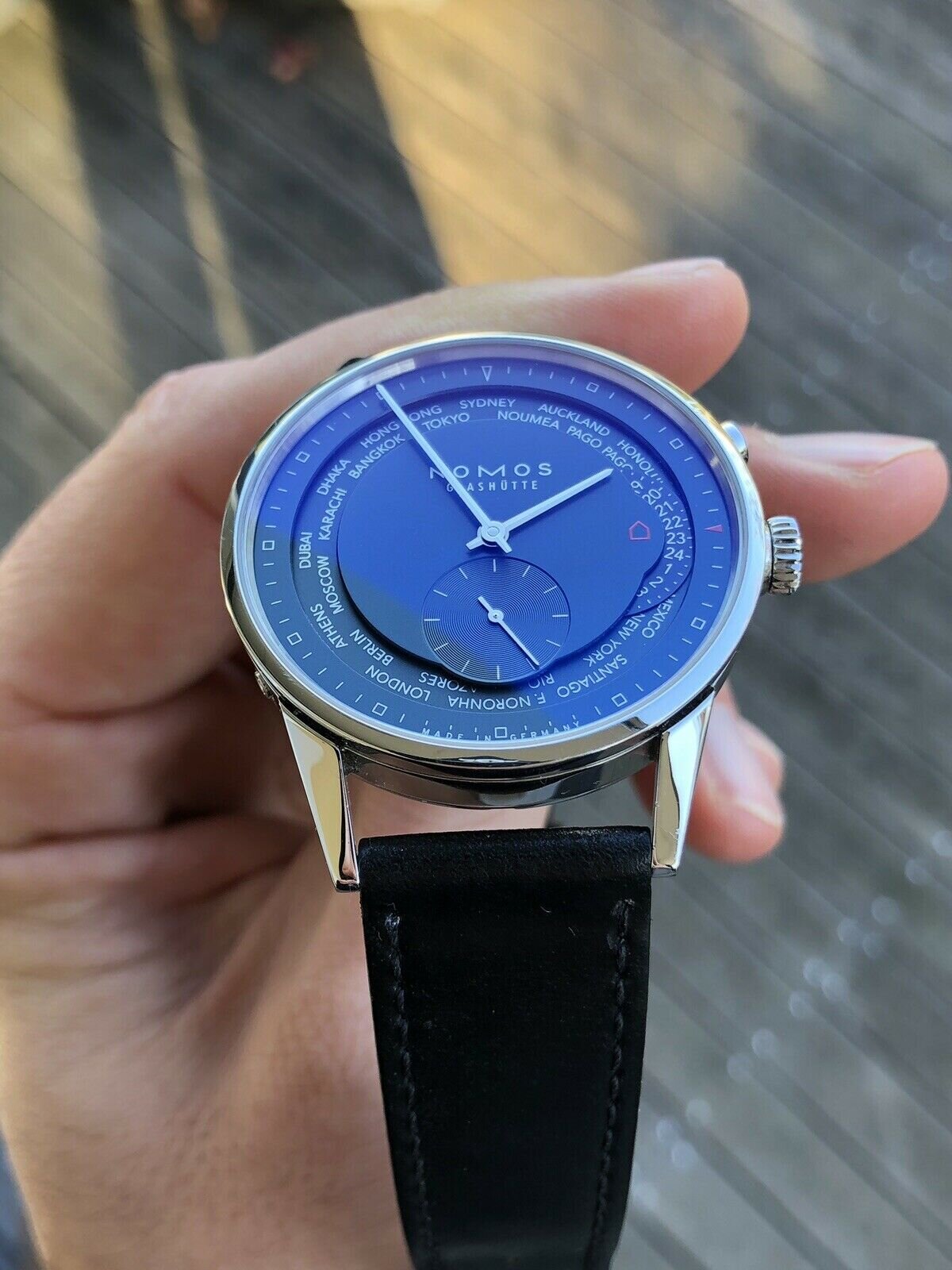 Nomos Zurich Weltzeit Nachtblau Worldtimer 807 2019 full set