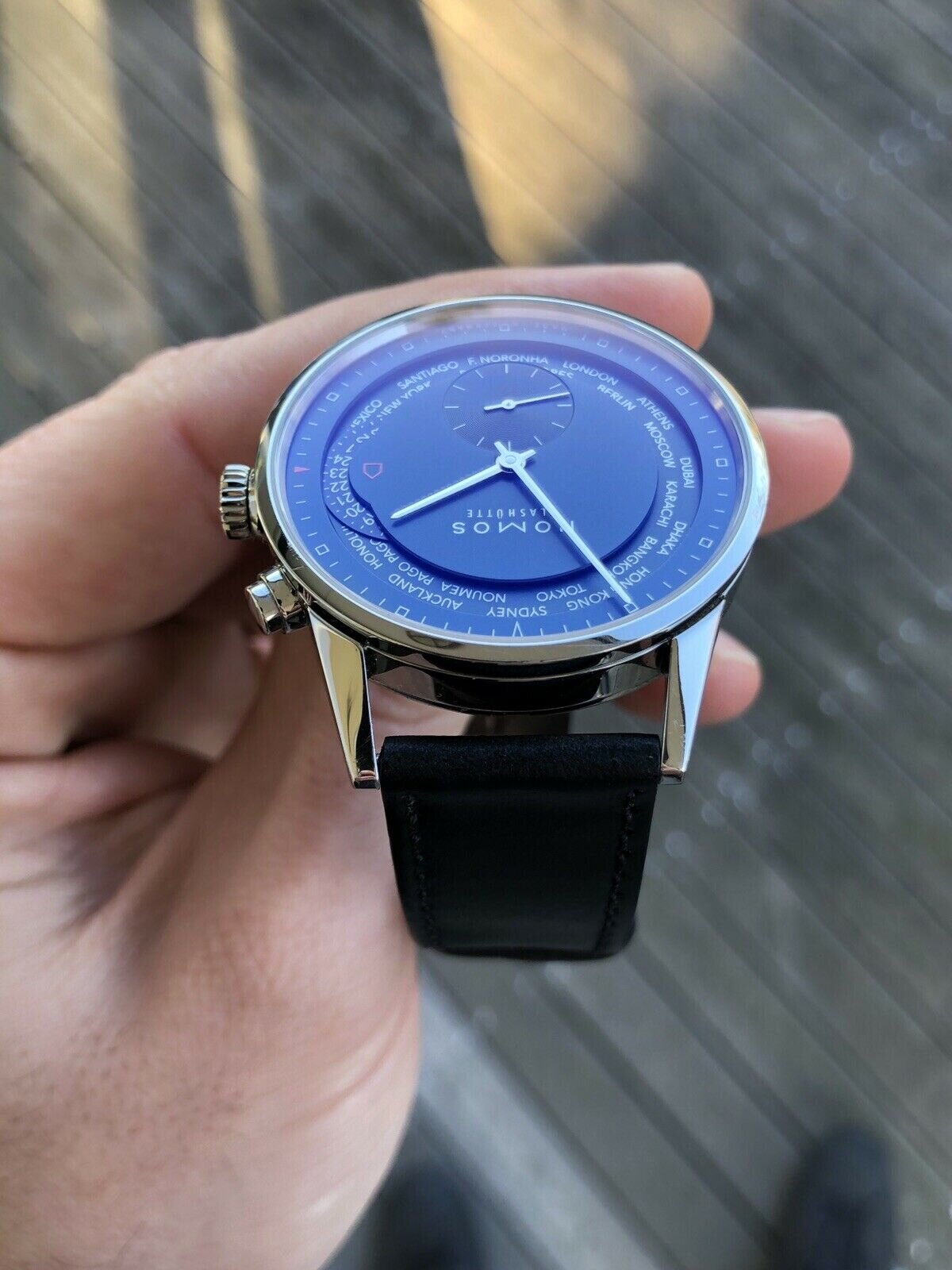 Nomos Zurich Weltzeit Nachtblau Worldtimer 807 2019 full set Watch Vault Australia
