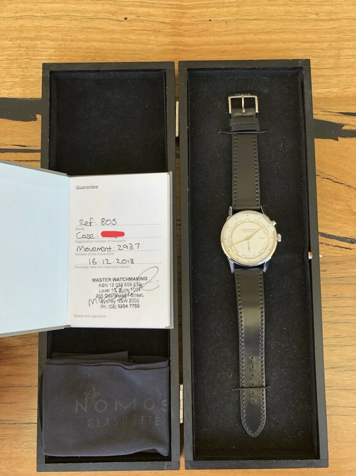 Nomos Zurich Weltzeit World Time 805 - 2013 w/ box and papers