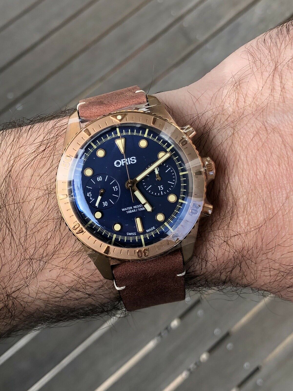 Oris Diver Carl Brashear LE Bronze Chronograph 01 771 7744 3185-Set LS - 2018