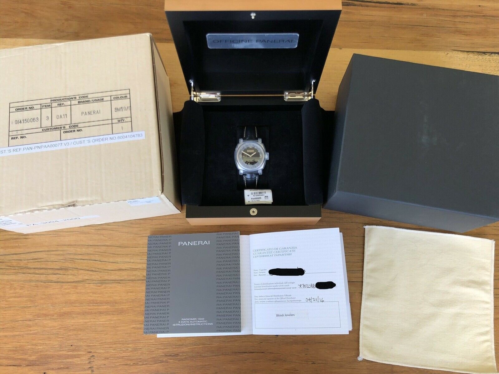 Panerai Radiomir 1940 3 Days Automatic 42mm LE PAM620 PAM00620 LE – 2016