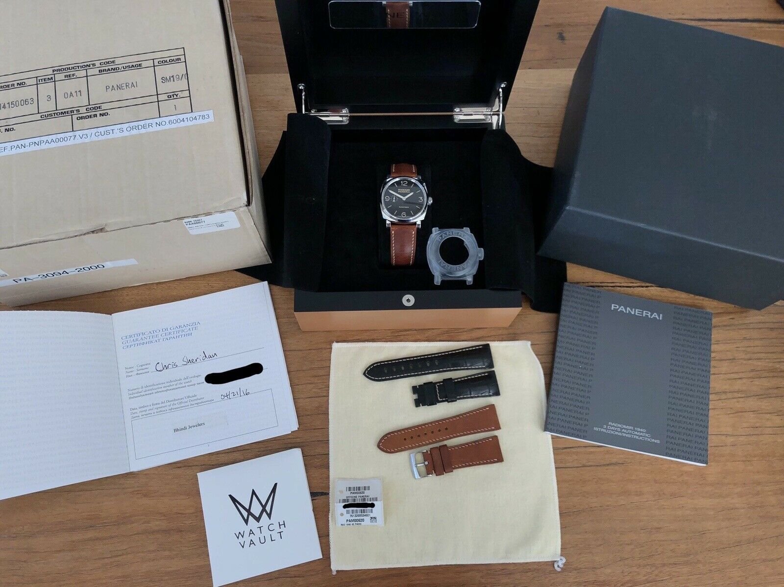 Panerai Radiomir 1940 3 Days Automatic 42mm LE PAM620 PAM00620 LE – 2016