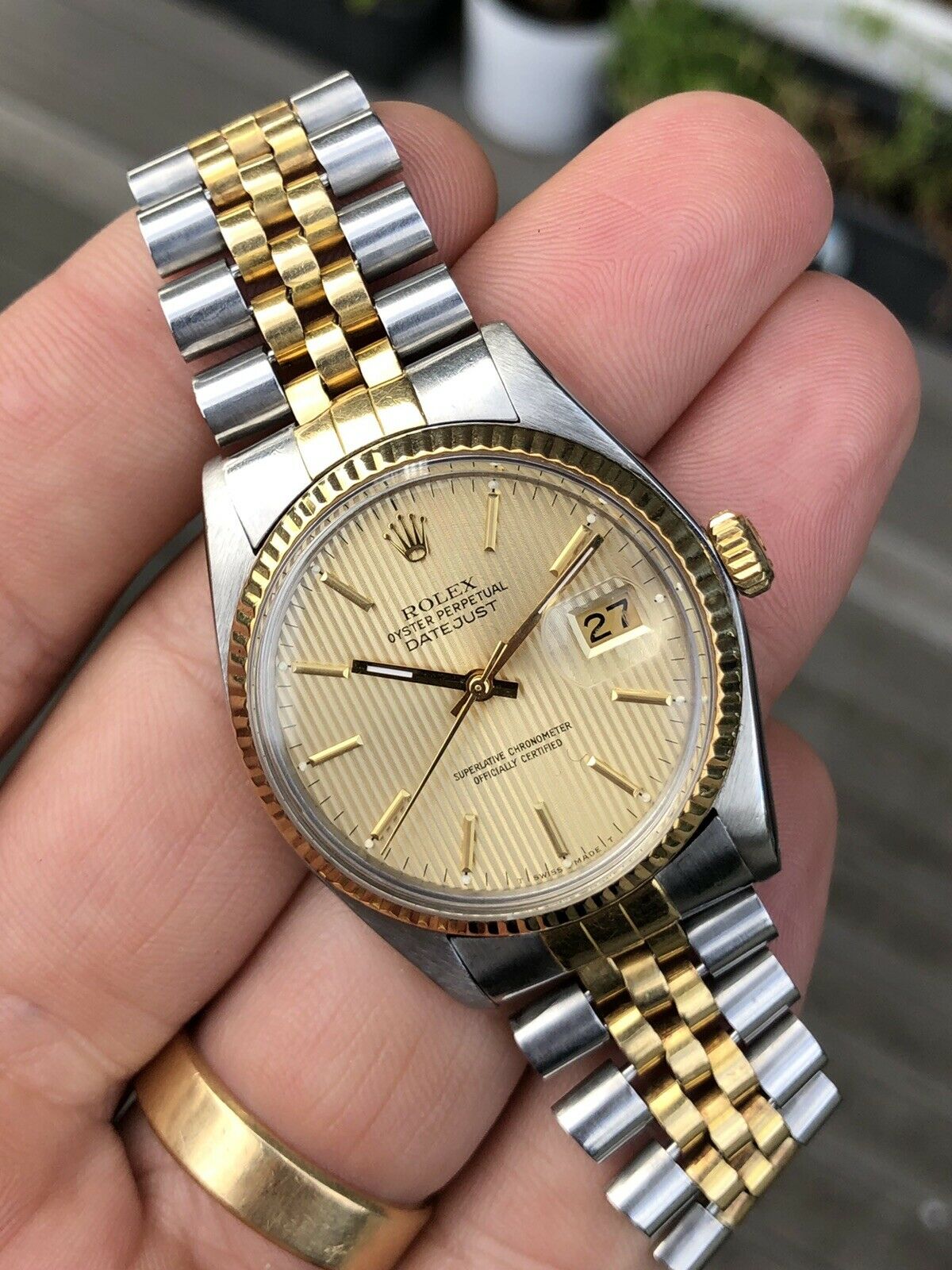 Rolex 16013 tapestry dial top