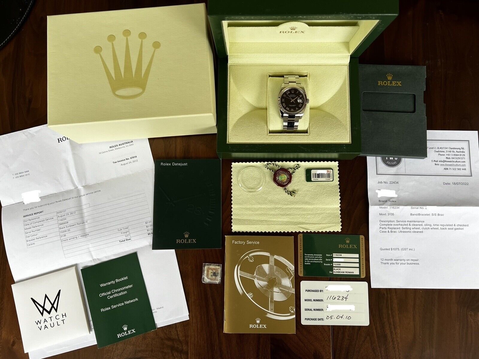 Rolex Datejust 36mm 116234 Sunray Dial Steel/Gold - Box and papers - 2010