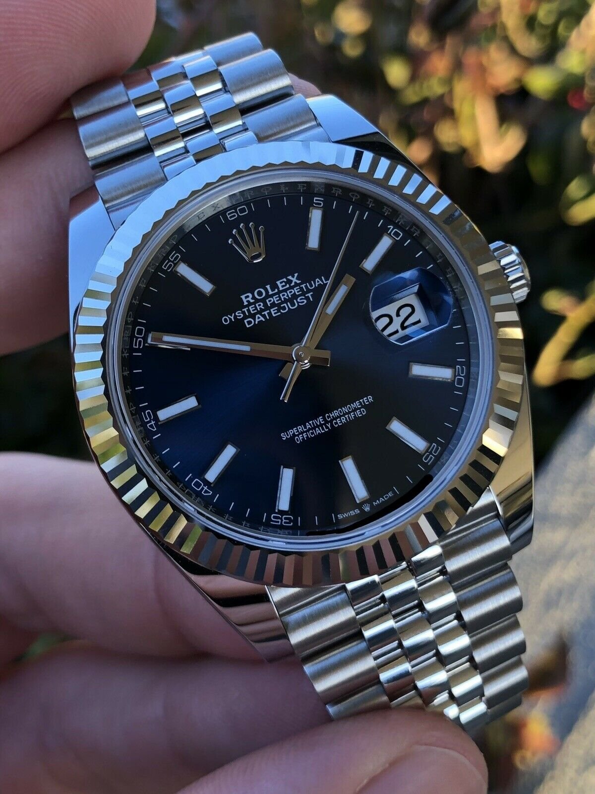 Datejust 41 blue fluted jubilee sale