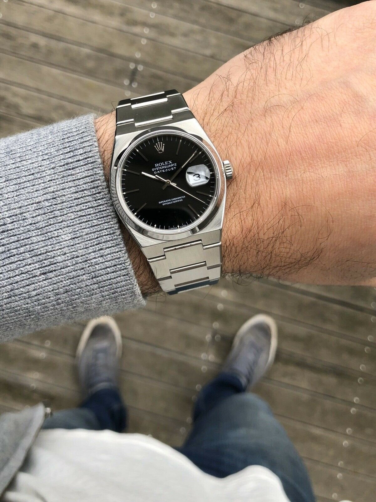 Rolex Datejust Oysterquartz 17000 Black Dial Watch Vault Australia
