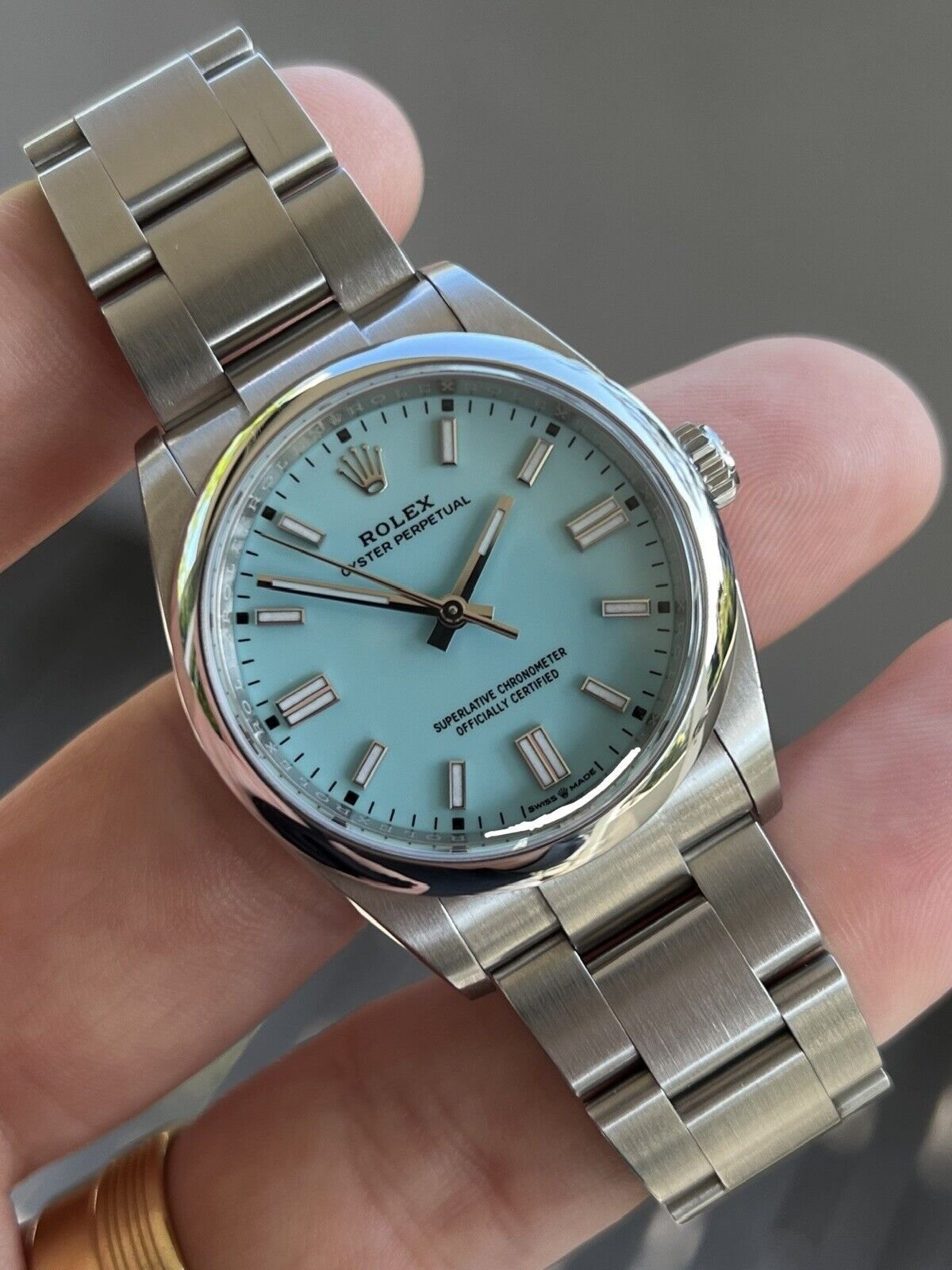 Rolex Oyster Perpetual 36, Oystersteel, Turquoise Dial, 3230