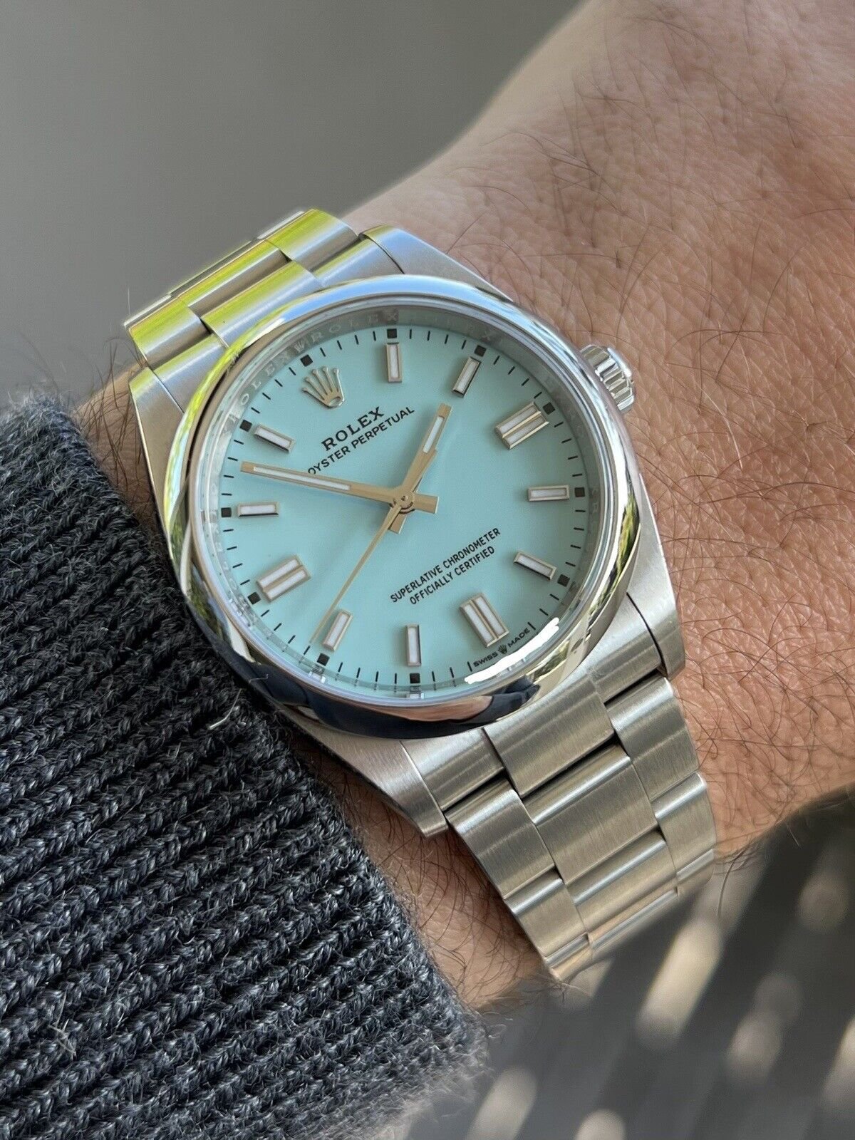 Rolex Oyster Perpetual 36, Oystersteel, Turquoise Dial, 3230