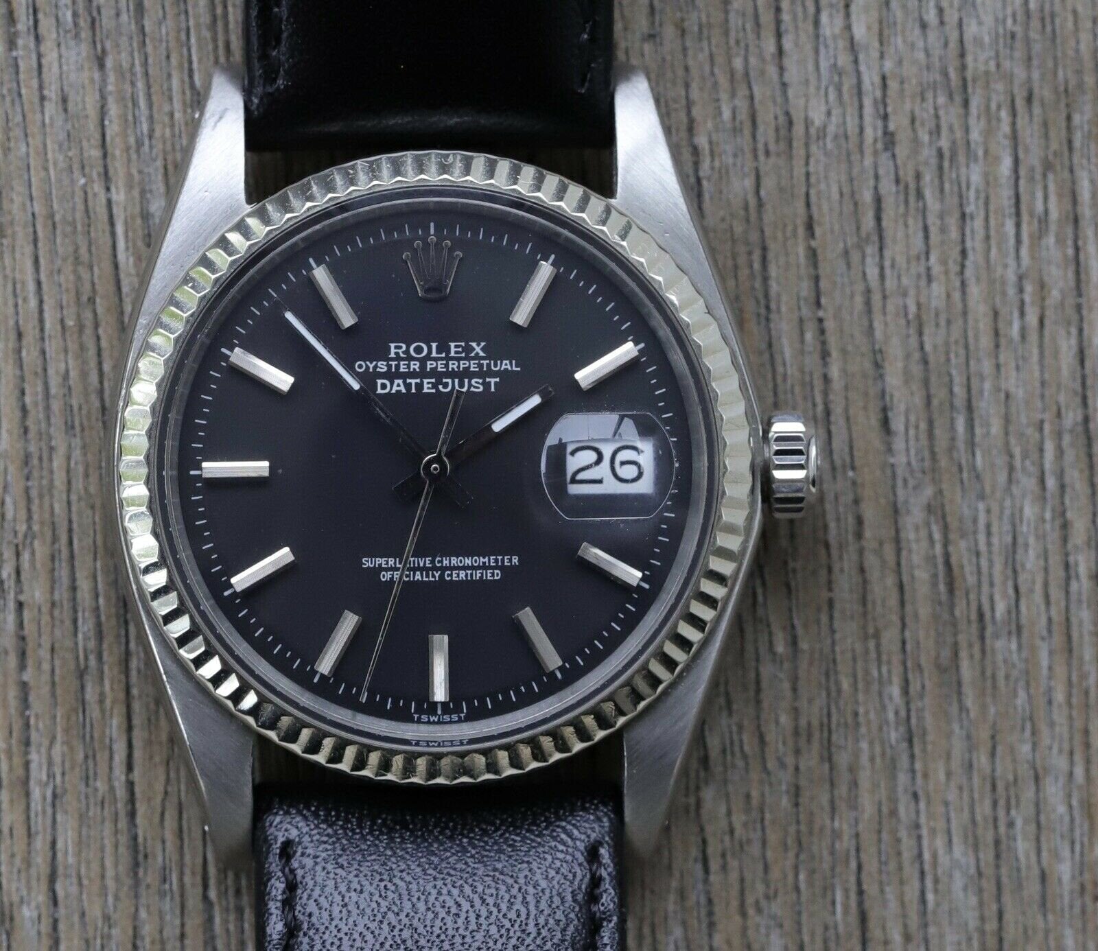 Rolex Oyster Perpetual Datejust 36mm Black Dial 1601 - 1970