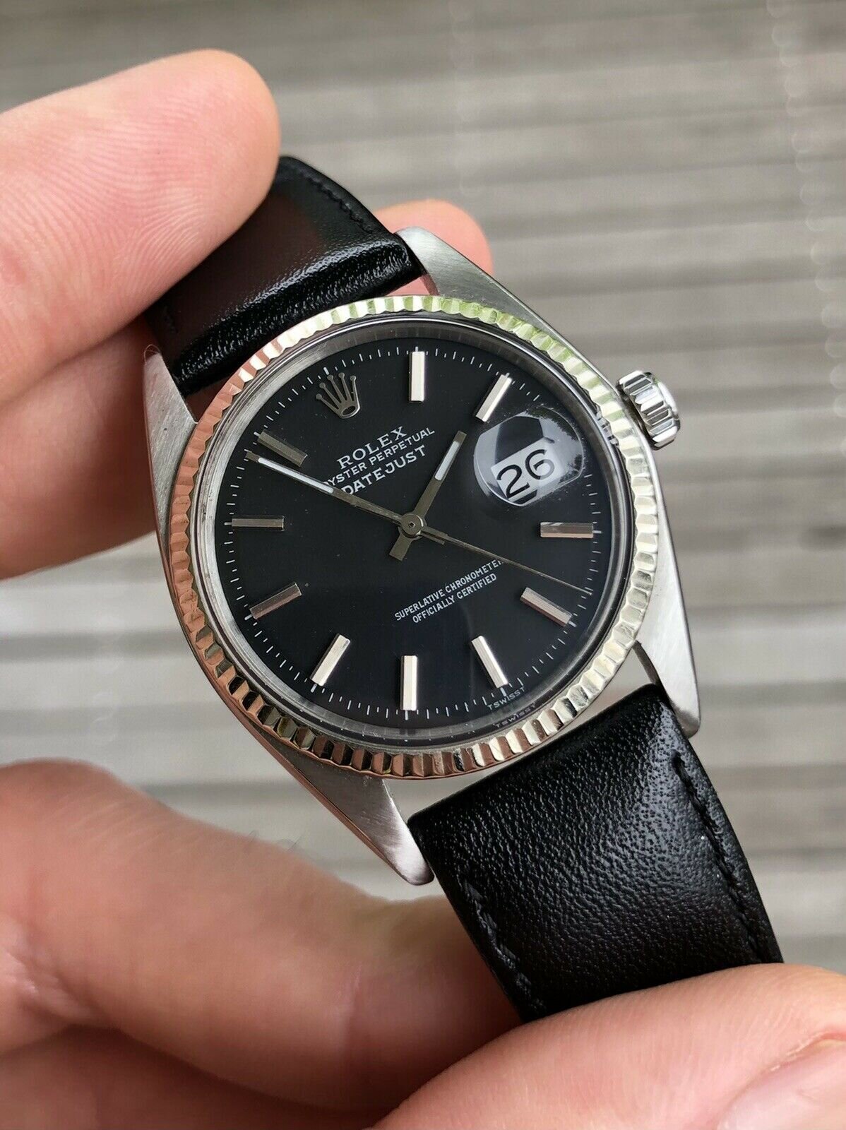 Rolex Oyster Perpetual Datejust 36mm Black Dial 1601 - 1970