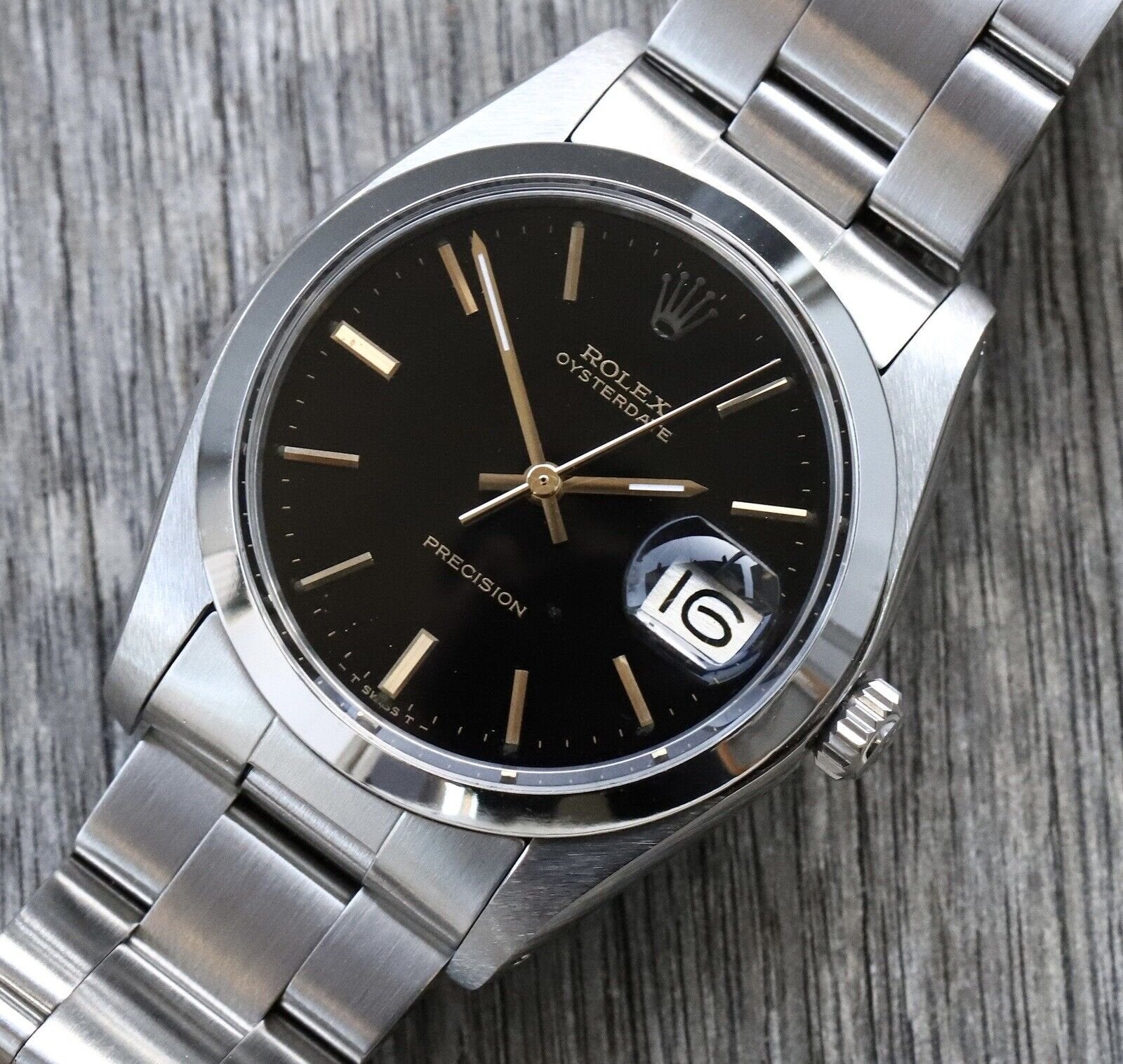 Rolex Oysterdate Precision 6694 Black Dial RSC Serviced Watch Vault Australia