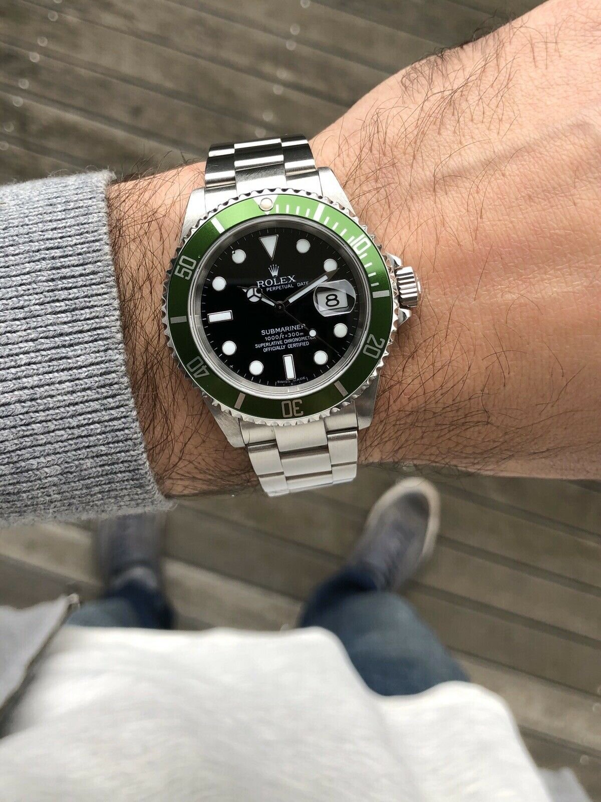Rolex kermit on wrist deals