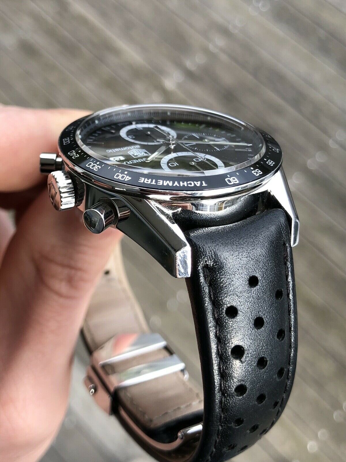 Tag heuer carrera cv2010 top leather strap