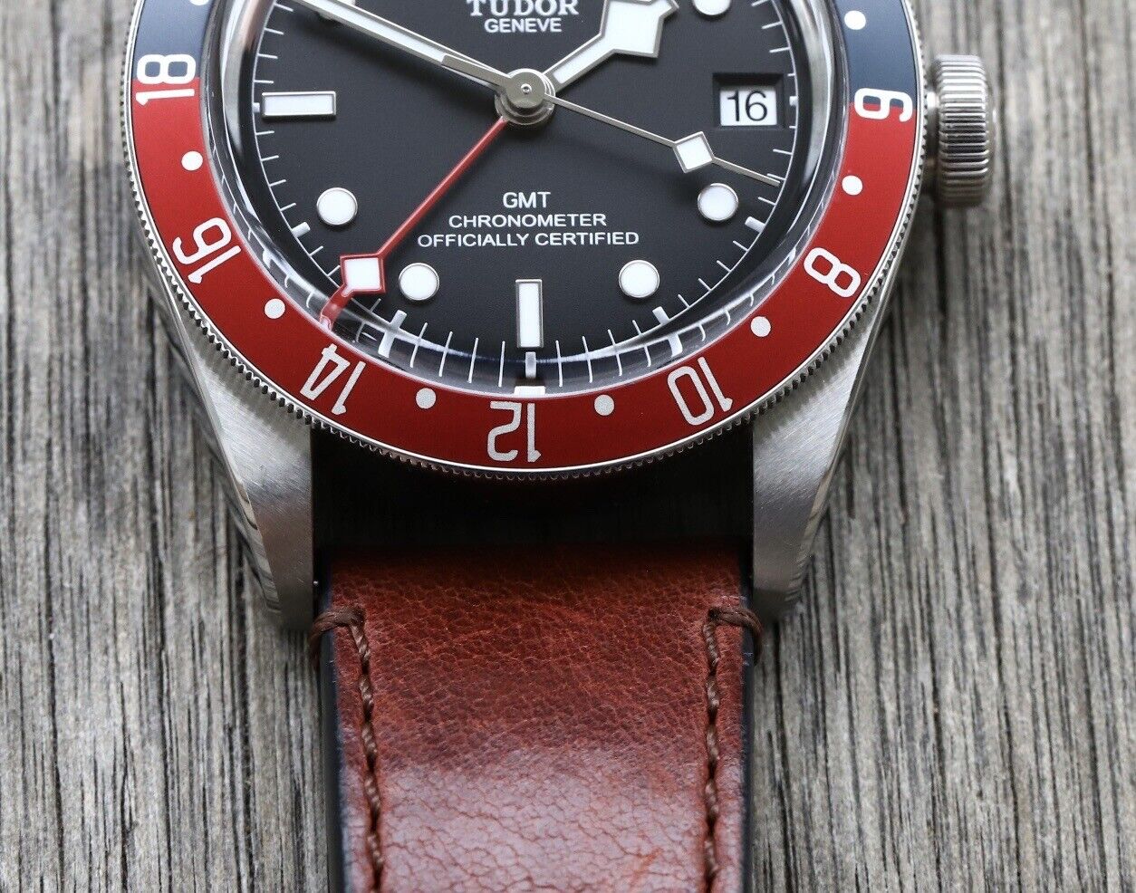Tudor pepsi outlet leather strap