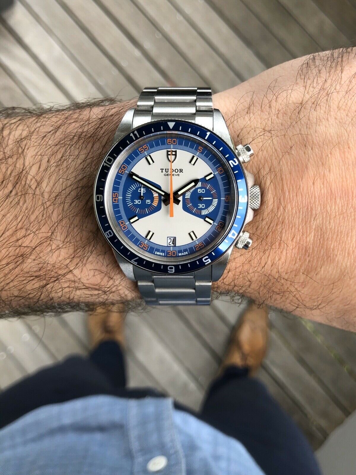 Tudor Heritage Chrono Blue 70330B 2015 - w/ Box and papers