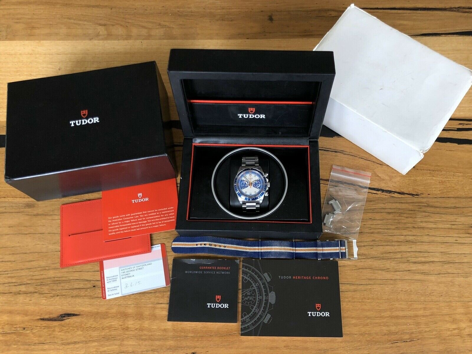 Tudor Heritage Chrono Blue 70330B 2015 - w/ Box and papers
