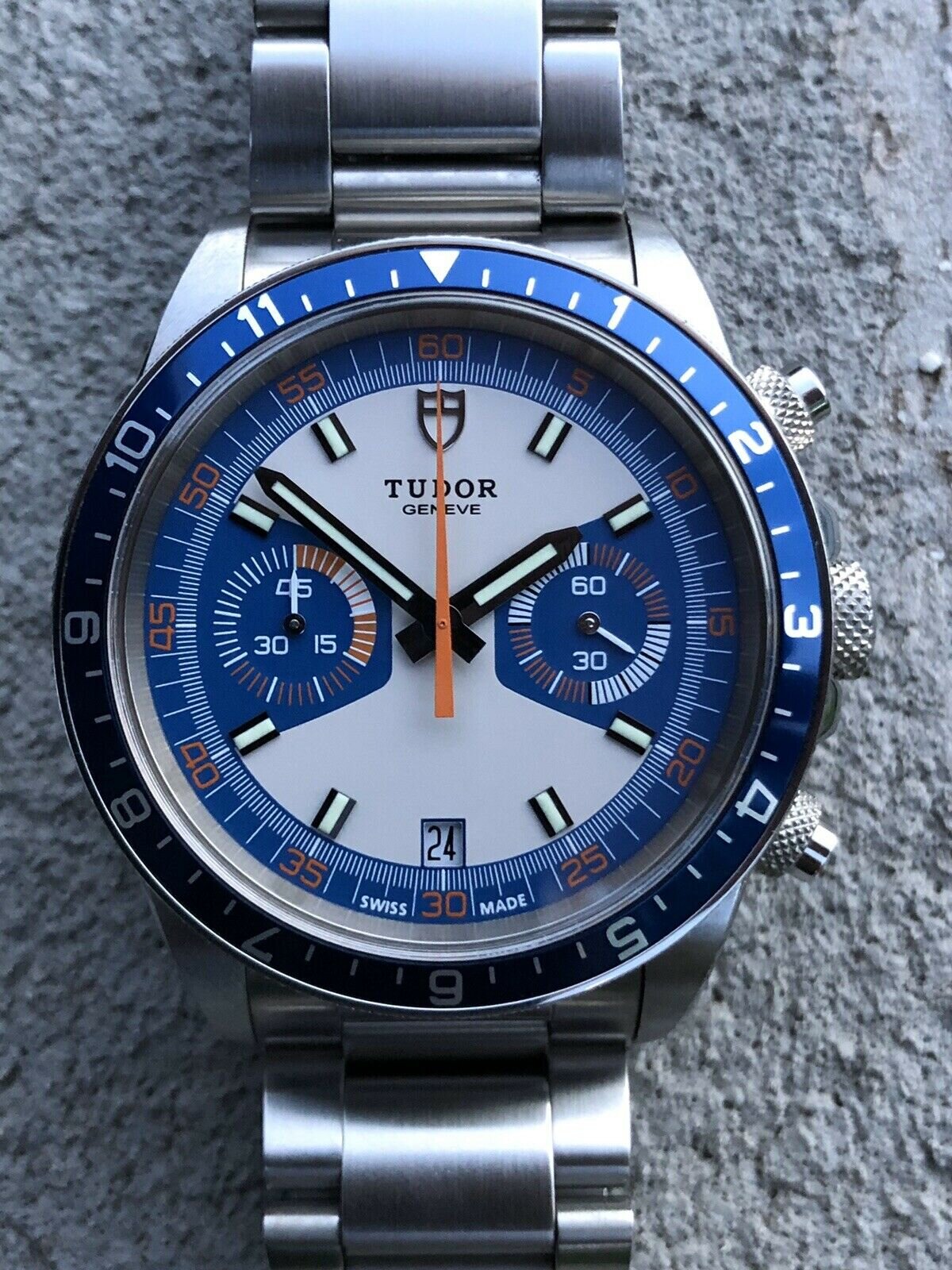 Tudor Heritage Chrono Blue 70330B 2015 - w/ Box and papers