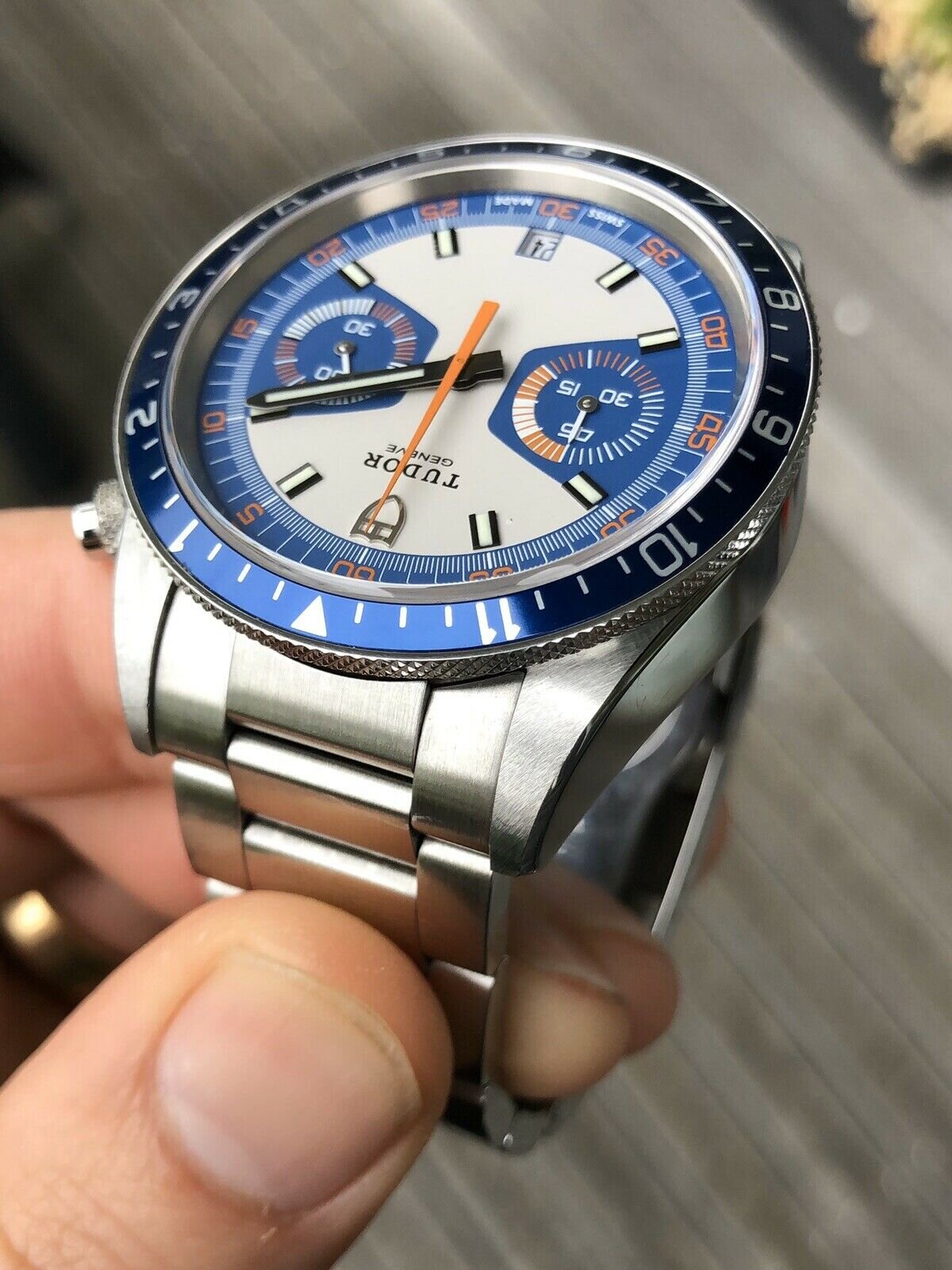 Tudor Heritage Chrono Blue 70330B 2015 - w/ Box and papers