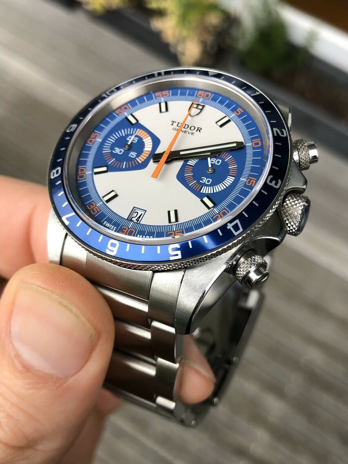 Tudor Heritage Chrono Blue 70330B 2015 - w/ Box and papers