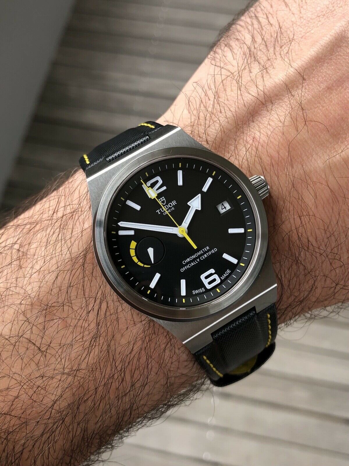 Tudor north flag leather strap sales