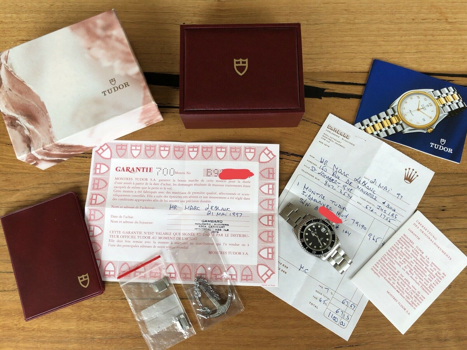 Tudor Submariner 79190 - 1997 Box and Papers